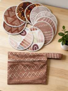 10 片装可水洗可重复使用的哺乳布垫，附赠 1 个迷你收纳袋 - 彩色 - 查看 11