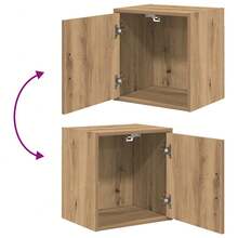 vidaXL Armario de pared de garaje madera de ingeniería artesanal - Marrón - Ver 9