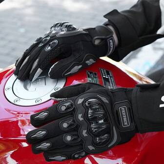 1 Pair Black Gloves Women's New Cycling Gloves For Motorbike Touchscreen Protective Motorcycle Gloves Anti-Drop And Wear-Resistant For Men And Women Motorcycle Accessories