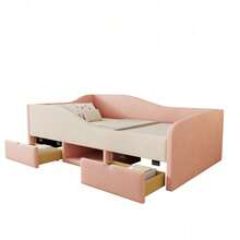 Kids Bed Frames, Headboards & Footboards - Pink+White + Upholstered + Bedroom-1 - View 7