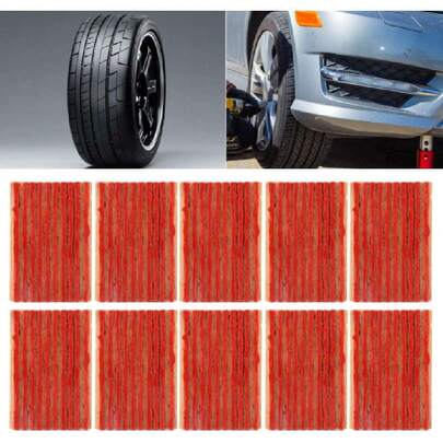 Tapón de Goma para Neumáticos sin Cámara, 100 Piezas, 100x3mm, Tiras de Sellado para Reparación de Pinchazos, Compatible con Coche y Motocicleta, Marrón,37331917