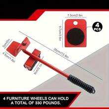 5pcs Multi-Function Furniture & Appliance Slider Kit - 360° Rotating Gliders For Effortless Sofa/Bed/Fridge Relocation (Floor- Design, No Heavy Lifting & Compact Storage)