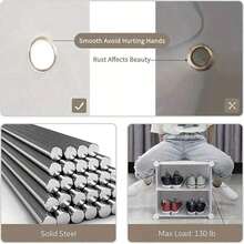 1pc 3-Tier 10-Layer Shoe Rack With Door, Portable Shoe Organizer Shelf, Expandable Vertical Shoe Rack, Holds 8-60 Pairs Of Shoes/Boots/Slippers, Large DIY Plastic Disassembled Shoe Rack, Suitable For Entryway, Bedroom - White - View 10