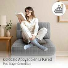 MAGMALIFE Sofá Plegable 2 en 1 Terciopelo Suave Relleno de Memory Foam Respaldo Antideslizante Color Gris 85x85x78 cm Se Convierte en Cama Ideal para Sala Recámara u Oficina - Multicolor - Ver 6