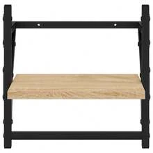 Larryhot Estantes de pared con barras 2 uds roble Sonoma 30x25x30 cm, Fácil de montar, elegante y hermoso, y conveniente para almacenar artículos, es una opción ideal para el almacenamiento y la decoración del hogar. - Marrón - Ver 4