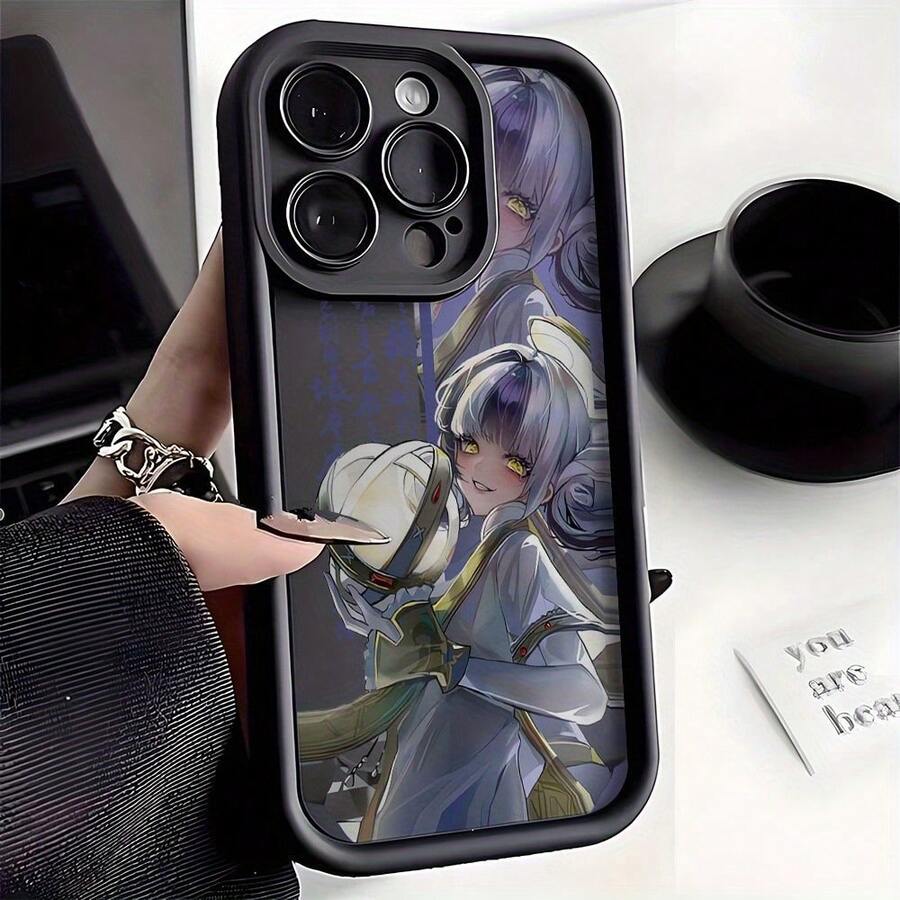 Creative Personality Elegant Anime Girl Holding Ball Cheerleaders Phone Case For Apple  17 Air 16 16e 15 14 13 12 Mini 11 Pro Max X XR XSMAX 8 7 E Plus Step Lens Protection Soft Case Back Cover New Luxury - Trộn màu 1 - Xem 1