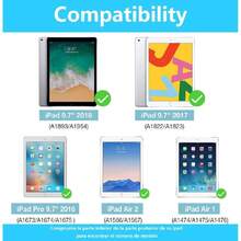 2X Protector de Pantalla para iPad 9.7 Pulgadas 2018/2017 6/5 generación Mica de Cristal Vidrio Templado Screen Protector,37322878 - Mostaza Amarilla - Ver 2