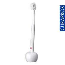 Curaprox Toothbrush Holder – Ceramic Stand For Manual & Electric Toothbrushes | White, Single Pack | Swiss Made,White - 白色 - 查看 6