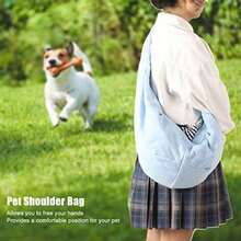 Pet Sling Carrier Small Dog Cat Carrier Sling Bag Pet Sling Carrier Bag Bolsa de Transporte de Manos Libres Segura para Perros con Gancho de  para Caminar Al Aire Libre - como en la foto - Ver 5