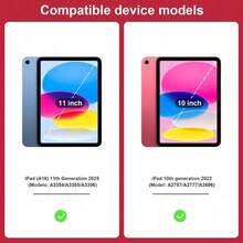 IPad Case For 11th Generation 11-Inch 2025 IPad (A16), 10th Generation 10.9-Inch 2022 IPad With Pencil Holder, Auto Wake/Sleep, Slim Folding Stand Cover, Soft TPU Back Cover, Flower Design Tablet Protective Cover - 西瓜紅 - 查看 2