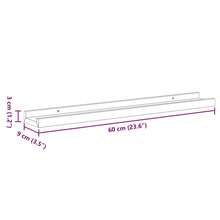 Larryhot Mensole Loggia per Foto 2 pz Grigie 60x9x3 cm in MDF, Facile da assemblare, dall'estetica elegante e raffinata, pratica per riporre gli oggetti, la scelta ideale per l'organizzazione e la decorazione domestica - Grigio - Visualizzare 9