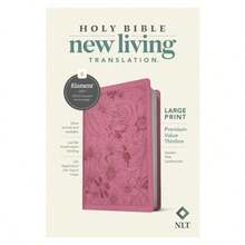 NLT Large Print Premium Value Thinline Bible Filament-Enabled Edition LeatherLike Garden Pink - As Pic - View 1