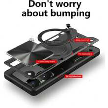 Case For Xiaomi Poco F6 Capa Case - With Screen Protector And Built-In Phone Stand - Black, 37317883 - 薄荷藍 - 查看 2