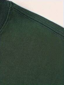 Men's Vintage Graphic T-Shirt 100% Cotton - Tiger Design "No Surrender", Soft And Comfortable Short-Sleeve Casual T-Shirt, Regular Fit With Round Neck, Casual Wear | Bold Print Shirt | Comfortable Fit - 墨綠色 - 查看 5