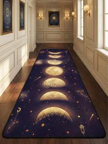 1pc Artistic Christmas Deer & Christmas Tree Velvet Hallway Carpet, Living Room, Dining Room, Study, Bedroom, All Season Carpet, New Arrival, Hot Selling, Machine Washable, Velvet Material, Skin-Friendly Soft, Christmas Gift, Celebration, Party Supplies, Christmas Decoration, Unique Home Decor