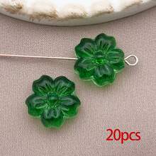 20 hạt cườm hoa thủy tinh nhiều màu sắc, hạt pha lê hình hoa anh đào, hạt cườm hình hoa dễ thương dành cho phụ nữ, đồ thủ công mùa xuân, móc khóa DIY, chuông gió, đồ trang sức. - Nhiều màu - Xem 9