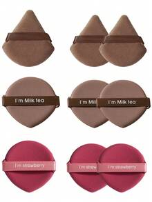 9PCS Makeup Tools Set Including:3PCS Triangle Powder Puffs+6PCS Circular Powder Puffs,Beginner-Friendly | Travel-Ready & Gift-Ready | Perfect For Newbies/Her - Multicolor - View 9