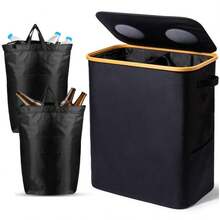 140L Covered Bottle Collecting Bin - Fashionable And Durable, Suitable For Kitchen Bottle Recycling - Multicolor - View 1