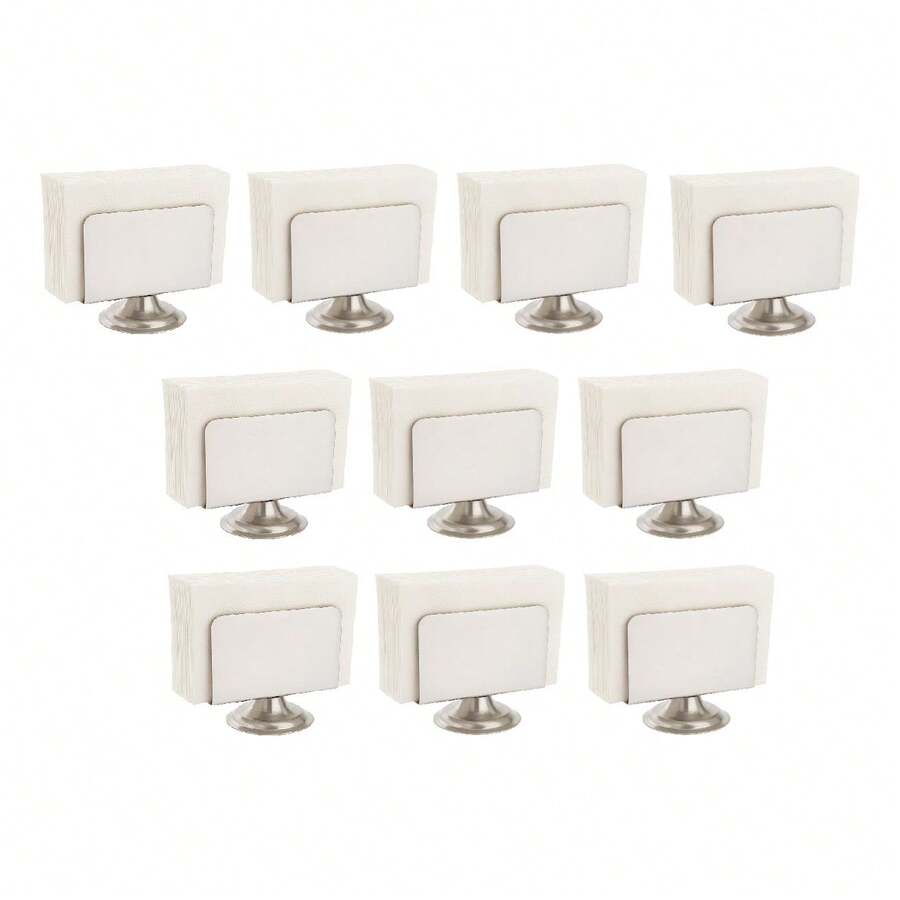 TendenciaSet 10 Servilletero Acero Inoxidable Restaurante Bar NegocioCalidad premium - Plateado - Ver 1