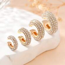 6 chiếc khuyên tai 6 màu tinh tế / 4 chiếc khuyên tai nhiều kích cỡ, phù hợp cho phụ nữ thanh lịch và sành điệu (Có thể điều chỉnh độ mở) - Nhiều màu - Xem 18