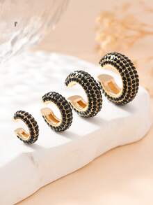 6 chiếc khuyên tai 6 màu tinh tế / 4 chiếc khuyên tai nhiều kích cỡ, phù hợp cho phụ nữ thanh lịch và sành điệu (Có thể điều chỉnh độ mở) - Nhiều màu - Xem 16