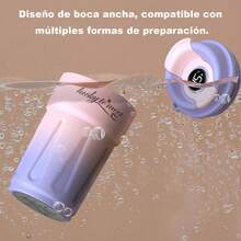 Botella Térmica 420ml, Taza de agua con pantalla de temperatura inteligente,Taza de Café de Acero Inoxidable Hermética Portátil con Asa, para Bebidas Frías/Calientes (Viaje/Exterior) - Morado - Ver 4
