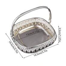 1pc Maple Leaf Shaped Fruit Basket, Countryside Style, Hollow Drainage Design, Lightweight Alloy Material, Suitable For Family Gatherings/Balcony Afternoon Tea - Silver - View 12