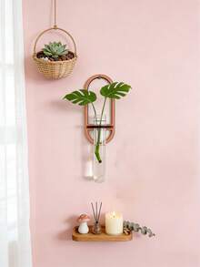 1件/3件套现代拱形壁挂式试管花瓶，悬挂式植物繁殖架，室内墙面装饰，适用于卧室窗台、客厅、浴室，简约植物花瓶，家居装饰墙面艺术品，小型水生植物花瓶 - 彩色 - 查看 1