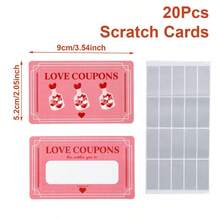 20pcs Love Coupon, Couple Interactive DIY Scratch Card, Pink Heart Romantic Design For Handwriting Customization, Valentine's Day Gift / Couple Anniversary Date Surprise Interactive Prop, Party Game Prop - Pink - View 6