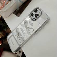 Funda de Teléfono de Lujo Premium a Prueba de Golpes y Resistente a Caídas 1pc Funda de Teléfono Impresa con Espejo y Lazo de Perla, Totalmente Envuelta y Resistente a Caídas, Adecuada para Varios Modelos de  Incluyendo 16/15/14/13/12, Funda de Teléfono para 11 Pro Max/Plus/X/8/7. Es un regalo de cumpleaños popular, regalo de negocios, duradero, resistente a las manchas y a prueba de huellas dactilares. Funda de Teléfono Nueva para Hombres y Mujeres, Hecha de Material Espejo - Transparente - Lazo de Perla 408HF. ¡Regala a tu querido teléfono una funda protectora confiable! - 1 pieza - Ver 3