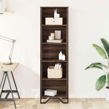 Larryhot Libreria Rovere Marrone 50x31x169 cm in Legno Multistrato, Facile da assemblare, dall'estetica elegante e raffinata, pratica per riporre gli oggetti, la scelta ideale per l'organizzazione e la decorazione domestica - Castano - Visualizzare 3