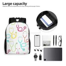 1 Medical Backpack With Stethoscope Holder - Heavy Duty Zipper Closure, Stethoscope Storage, Nurse School, Hospital, Travel Medical Student Backpack - Compatible With Stethoscopes - Suitable For Nurses, Doctors, Healthcare Professionals - Machine Washable Backpack, Suitable For Teenagers - 混合 - 查看 3