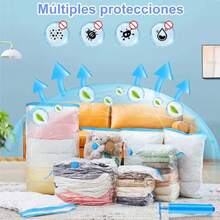 11 Bolsas de almacenamiento de vacío, Bolsas de compresión al vacio con bomba de mano, Vacuum storage bags bolsas ahorradoras de espacio para ropa, guardar edredones, cobijas,37365474 - Amarillo - Ver 5