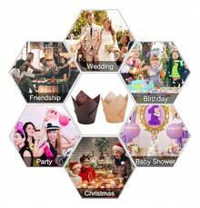 Tendencia200 Unidades Plástico Pastelería Cupcake Muffin ReposteriaCalidad premium - Gris - Ver 5