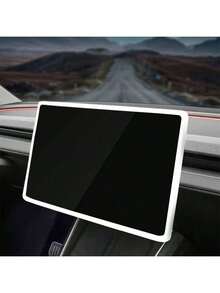 1pc Silicone Protective Frame For Tesla New Model 3 Center Console Screen, Anti-Collision Interior Protection Cover, Silicone Screen Protector And Car Interior Kit, Center Console Silicone Protective Frame, Car Interior Anti-Collision Protection, Car Accessories, Women's Car Accessories, Car Decor