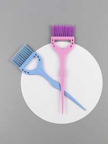 5pcs/1pc Colorful Straw Hair Dye Brush, Suitable For Salon Permanent Hair Dyeing And Care, Premium Salon Hair Dye Comb, Large Colorful Hair Dye Brush, Salon Straw Hair Dye Brush, Hollow Styling Hair Dye Brush, Permanent Hair Dyeing And Care Tool - Multicolor - View 6