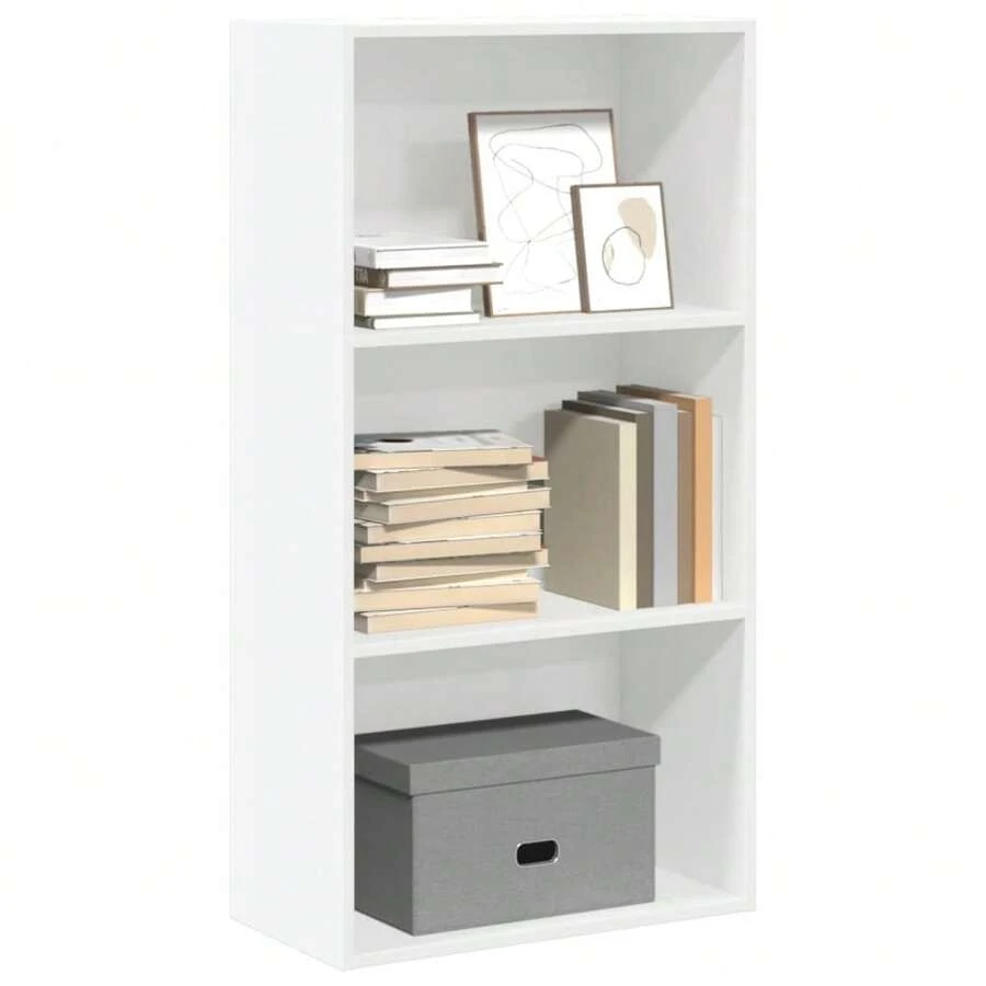 Larryhot Estantería de madera de ingeniería blanca 60x30x114 cm, Fácil de montar, elegante y hermoso, y conveniente para almacenar artículos, es una opción ideal para el almacenamiento y la decoración del hogar. - Blanco - Ver 1