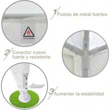 XGHKO Toldo 3x6 Toldos para Exteres con Paredes Jardín Carpa Pble Toldo para  Carpa Toldo para Auto Ideal para Jardines y Exteres y Boda y Fiesta 3x6 - Blanco - Ver 6