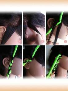 24英寸脏辫接发，SE纤细0.6厘米宽脏辫接发，合成手工柔软嬉皮风脏辫，女士适用 - 彩色 - 查看 5