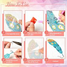 Henoyso 6 Pcs Diamond Painting Bookmarks Kits DIY 5d Feather Bookmark Rhinestone DIY Bookmarks Crystal Diamond Art Acrylic For Christmas Crafts Gifts Adult Arts Supply - 如圖所示 - 查看 7