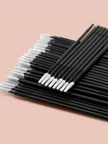 100pcs/Pack Disposable Micro Eyelash Remover Wipes, Eyelash Cleaning Sticks, Extended Cleaning Swabs, Eyelash Extension Tools - Multicolor - View 3