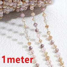 1米长 3.5毫米刻面水晶玻璃珠不锈钢链，闪亮玻璃珠链，适合DIY项链、手链、珠宝制作 - 串珠鍊 - 查看 17