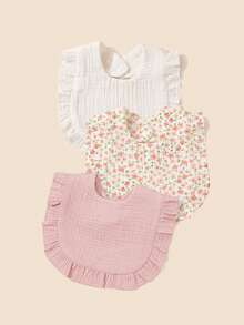 6pcs Soft Breathable Elastic Baby Headbands And Bibs, Super Soft, Comfortable, Adorable Accessories With Cute Bow Decor, Perfect Gift For Newborns And Infants