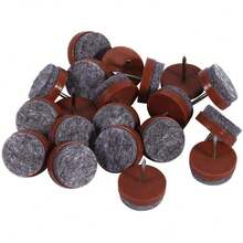 20 piezas de fieltro para pies, almohadilla para uñas, 24 Mm, muebles para clavar, mesa, silla, patas, protectores de suelo, almohadilla de fieltro, diapositiva, 2 colores(marrón),37333879 - Multicolor - Ver 2