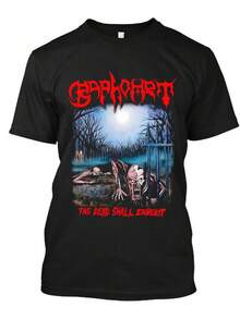 Baphomet "The Dead Shall Inherit" Gothic Occult T-Shirt - Heavy Metal Inspired Casual Round Neck Tee With Occult Symbol, S-XXL Sizes, Machine Washable Summer Shirt For Concerts & Music Events (The Dead Shall Inherit Logo) - 黑色 - 查看 3
