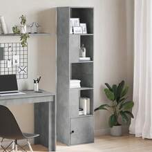 Larryhot Libreria Grigio Cemento 40x36x189 cm in Legno Multistrato, Facile da assemblare, dall'estetica elegante e raffinata, pratica per riporre gli oggetti, la scelta ideale per l'organizzazione e la decorazione domestica - Grigio - Visualizzare 1