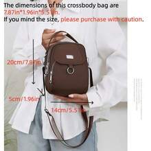 Christmas Decoration-Waterproof Women Crossbody Bag Nylon Messenger Bags Simple Purse For Work, Multi-Pocket Storage Shoulder Handbag.The Dimensions Of This Crossbody Bag Are 7.87in*1.96in*5.51in.It Is A Small, Versatile Backpack. - 亮黑色 - 查看 4