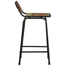 Tabourets de bar vidaXL, lot de 4, 46 x 35,5 x 80 cm, bois massif recyclé - Tabac - Voir 3