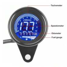 Indicador de velocidad de Retroiluminación LED LCD de motocicleta universal Odómetro modificado indicador de código multifuncional (pantalla de contenido de aceite / velocidad) - A - Ver 4