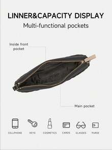 Kate Spade SPADE FLOWER QUILTED Premium Shoulder Bag For Women With Zippy Hobo Purses Stylish Underarm Pouch - Black - View 3